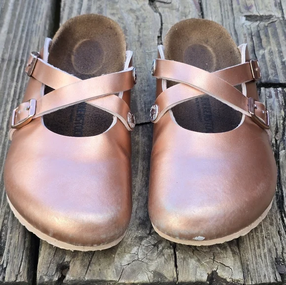 Birkenstock Girls Dorian Clog Metallic Rose Gold, Size 34 EU - Picture 2 of 12